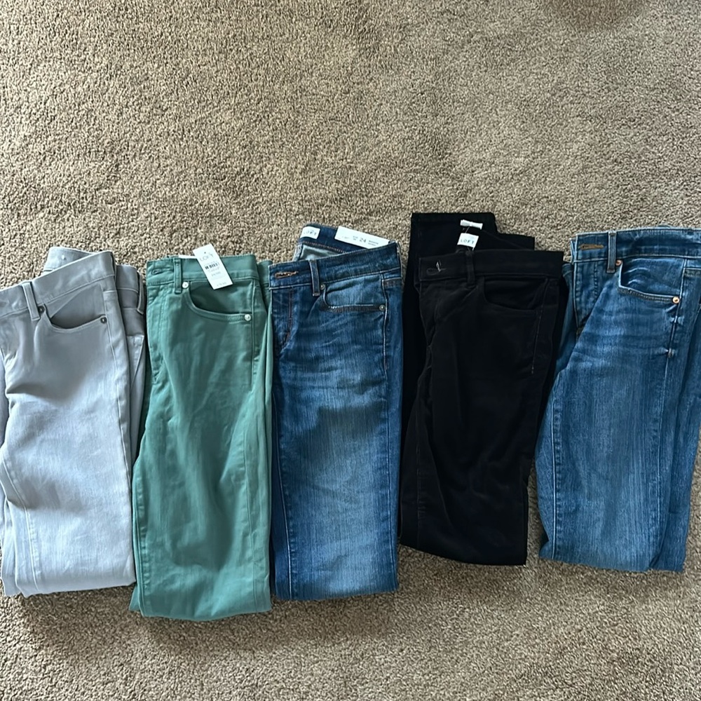 5 pairs loft pants size 24